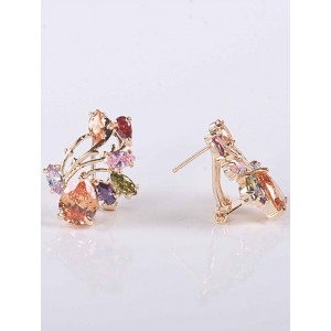 Серьги с разноцветными фианитами "королевский сад" Серьги с разноцветными фианитами "королевский сад"