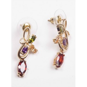Серьги с разноцветными фианитами "нерине" Серьги с разноцветными фианитами "нерине"