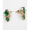 Серьги с зеленым фианитом "Элизабет"