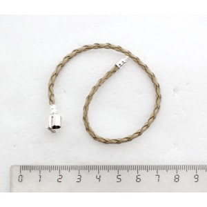 Браслет плетеный 21 см кремовый