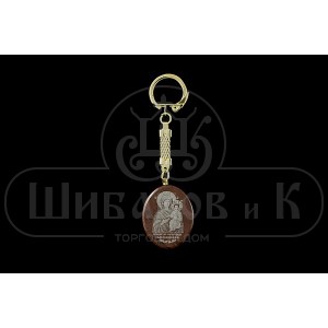 Брелок "Богоматерь Смоленская" овал обсидиан