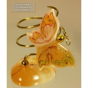 Карандашница с бабочкой из селенита 75*100 мм