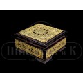 Шкатулка дерево с накладками из бересты 70*70*40 мм