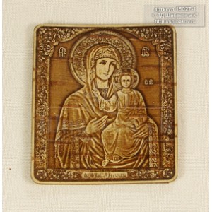 Икона "Бож.мат. Смоленская" из бересты 49 * 57 мм