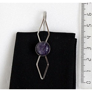 Заколка (зажим для волос) из аметиста, круг 12мм