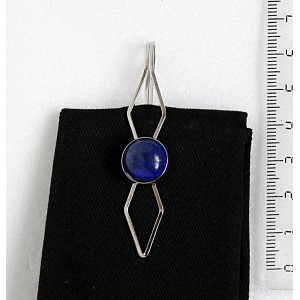 Заколка (зажим для волос) из лазурита синего, круг 12мм