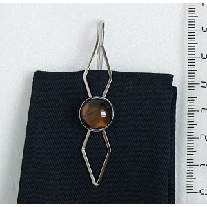 Заколка (зажим для волос) из тигрового глаза, круг 12мм