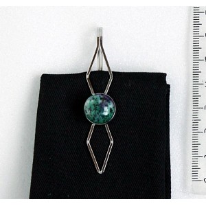 Заколка (зажим для волос) из цоизита, круг 12мм