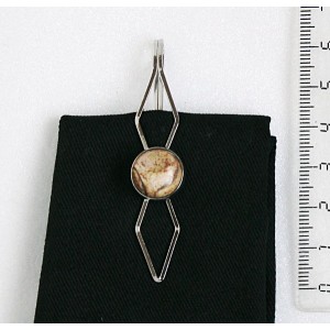 Заколка (зажим для волос) из яшмы песочной, круг 12мм