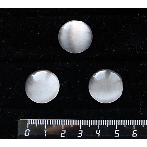 Кошачий глаз (синт.), кабошон круг 20мм, цвет серый