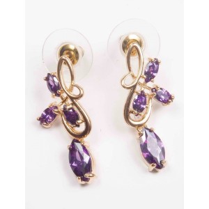 Серьги из аметиста (синт.) "нерине"