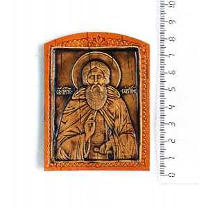 Икона "Св. прпд Сергий Радонежский" из бересты 63 * 80 мм