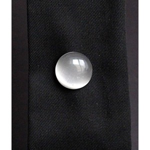 Брошь из кошачьего глаза (синт.), круг 20мм, цвет серебристый