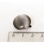 Брошь из кошачьего глаза (синт.), круг 20мм, цвет серебристый