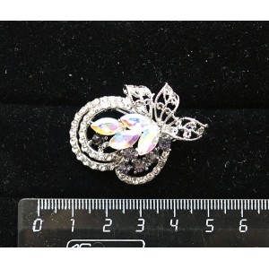 Брошь "душевный букет" цвет сиреневый + серебристый