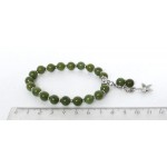 Браслет из нефрита (натуральный), шарик 8мм, с фурнитурой