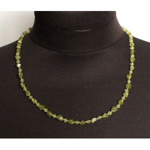 Бусы из хризолита (овалы 5-8мм) + хрусталь