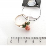 Кольцо с кораллом и нефритом "1 резная роза выпуклая"