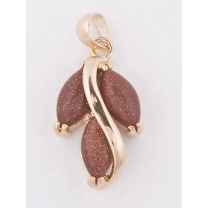 Кулон из авантюрина красного (имитация) "большой рис"