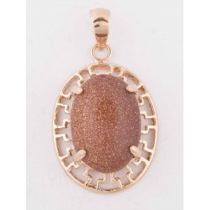 Кулон из авантюрина красного (имитация) "греческий"