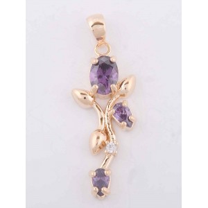 Кулон из аметиста (синт.) "тюльпан"