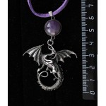 Кулон из аметиста "дракон", круг 12мм