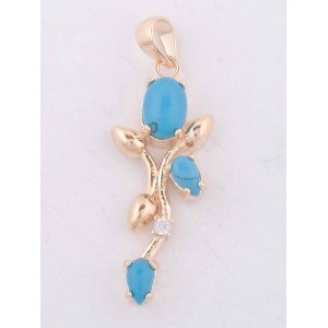 Кулон из бирюзы (имитация) "тюльпан"