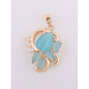 Кулон из голубого кошачьего глаза (синт.) "азалия"