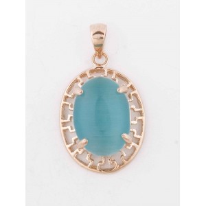 Кулон из голубого кошачьего глаза (синт.) "греческий"