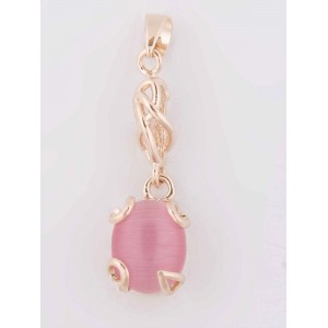 Кулон из розового кошачьего глаза (синт.) "лагуна"