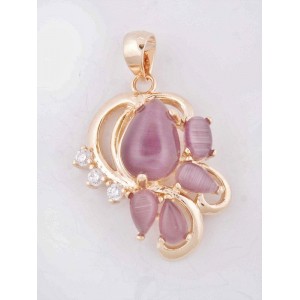 Кулон из фиолетового кошачьего глаза (синт.) "азалия" Кулон из фиолетового кошачьего глаза (синт.) "азалия"