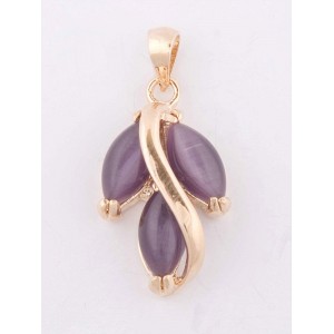 Кулон из фиолетового кошачьего глаза (синт.) "большой рис"