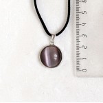 Кулон из кошачьего глаза (синт.), круг 18мм, цвет сиреневый