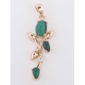 Кулон из малахита "тюльпан"