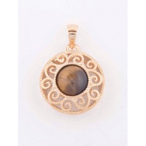 Кулон из тигрового глаза "восточное солнце"