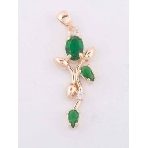 Кулон из фианита зеленого "тюльпан" Кулон из фианита зеленого "тюльпан"