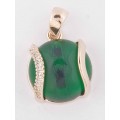 Кулон из фианита зеленого "Элана"