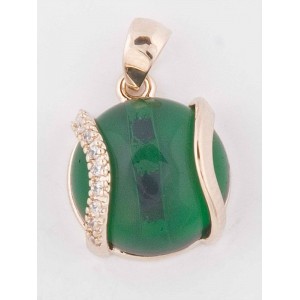 Кулон из фианита зеленого "Элана"