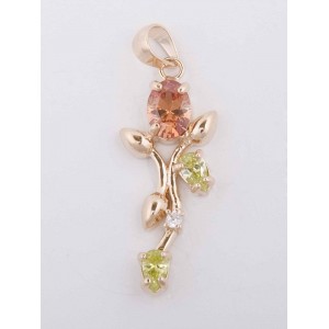 Кулон из фианита микс "тюльпан"