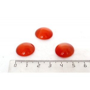 Кошачий глаз (синт.), кабошон круг 18мм, цвет оранжевый