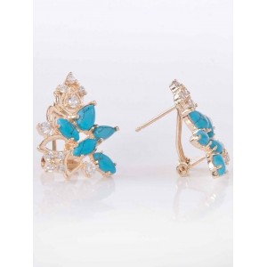 Серьги из бирюзы (имитация) "букет венеры"