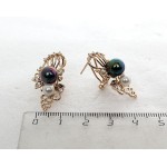 Серьги из жемчуга белого и черного "жемчужная фантазия"