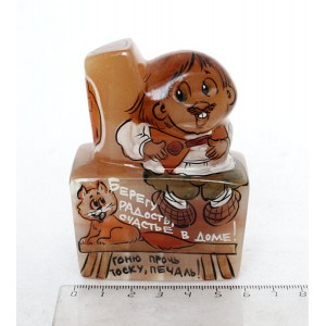 Фигурка "Домовой на печке" из селенита 67*30*85