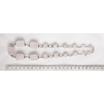 Бусы из кварца розового на колечках, 46см, бочонки 20х15мм+шарик 12мм