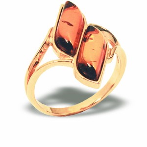 C925 Кольцо с янтарем, 2,80 г, позолота