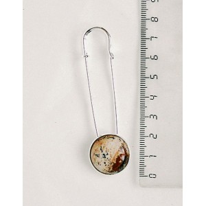 Брошь-булавка из яшмы песочной, круг 20мм