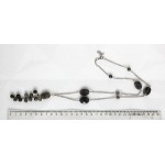 Колье-цепочка из лабрадорита (овалы огранка) + агат серый (шарик 6мм)