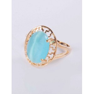 Кольцо с голубым кошачьим глазом (синт.) "греческое" Кольцо с голубым кошачьим глазом (синт.) "греческое"