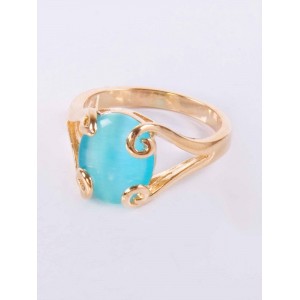 Кольцо с голубым кошачьим глазом (синт.) "лагуна" Кольцо с голубым кошачьим глазом (синт.) "лагуна"