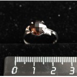 C925 Кольцо с раухтопазом, 1,61 г, родиум, квадрат 7мм, огранка р-р 18